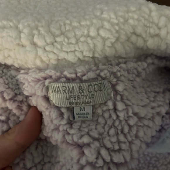 Womens M Purple And white Sherpa Sweater - Picture 2 of 3